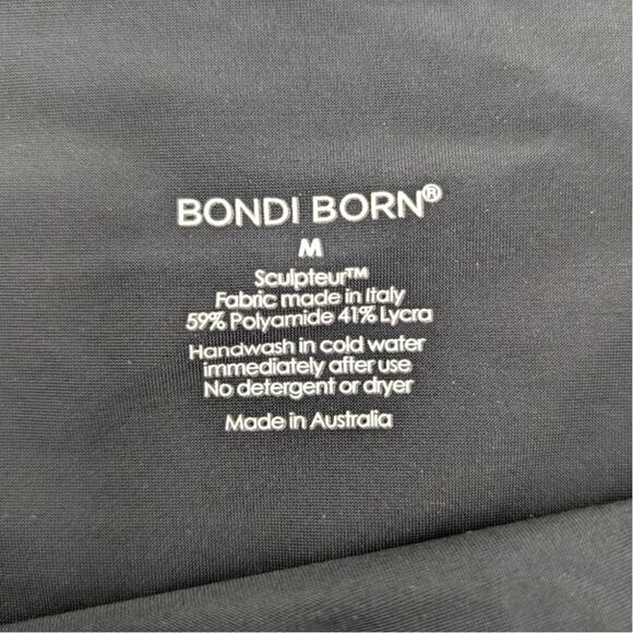 Bondi Born Women's Aries Sculpteur Bikini Bottom High Cut Style Black Size M - Picture 6 of 8